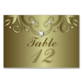 Elegante Luxus Vintag Viktorianische Goldhochzeit Tischnummer (Rückseite)