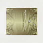 Elegante Luxus Vintag Viktorianische Goldhochzeit Wandteppich (Vorderseite (Horizontal))