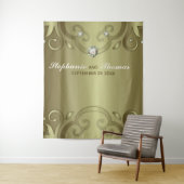 Elegante Luxus Vintag Viktorianische Goldhochzeit Wandteppich (Beispiel)