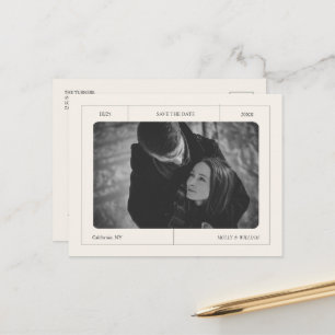 Elegante Luxus Vintage Klassische Foto Hochzeit Postkarte