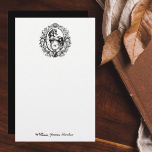 Elegante Luxus-Vintage-Pferd-Reiter-Monogramm Briefpapier