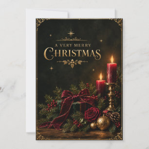 Elegante Luxus-Weihnachtskarte, Samtschleife Karte