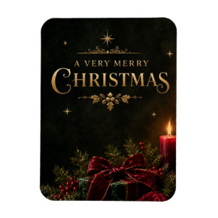 Elegante Luxus-Weihnachtskarte, Samtschleife Magnet