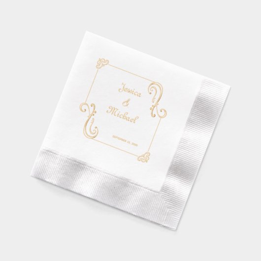 Elegante Luxushochzeit Servietten Mit Folie (Links)