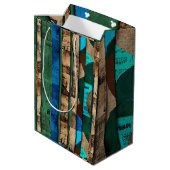 Elegante Luxusinsel Afrikanische Karibik Mittlere Geschenktüte (Rückseite Schrägansicht)