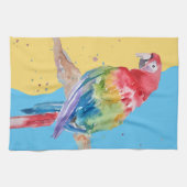Elegante Macaw Parrot Farben Pastel Farben Geschirrtuch (Horizontal)