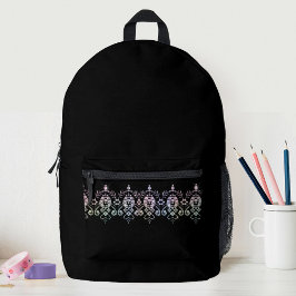 Elegante Mädchen-Diamant-Glanz-Schwarze Schule Bedruckter Rucksack