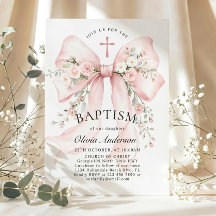 Elegante Mädchen-Taufe Pink Blumen-Schleife