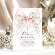 Elegante Mädchen-Taufe Pink Blumen-Schleife