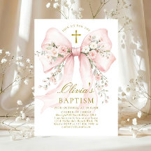 Elegante Mädchen-Taufe Pink Blumen-Schleife