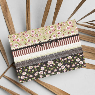 Elegante Mädchenhaft Weiße Spitze Und Rosa Rosen Postkarte