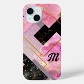 Elegante mädchenhafte Imitate Glitzer rosa schwarz Case-Mate iPhone Hülle (Rückseite)