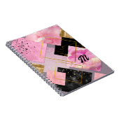 Elegante mädchenhafte Imitate Glitzer rosa schwarz Notizblock (Rechte Seite)