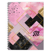 Elegante mädchenhafte Imitate Glitzer rosa schwarz Notizblock (Vorderseite)