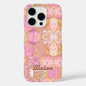Elegante mädchenhafte Imitate Glitzer Rose geometr Case-Mate iPhone Hülle (Rückseite)