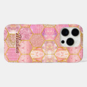 Elegante mädchenhafte Imitate Glitzer Rose geometr Case-Mate iPhone Hülle (Rückseite (Horizontal))