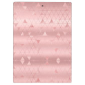 Elegante mädchenhafte Imitate Glitzer Rose geometr Klemmbrett (Rückseite)