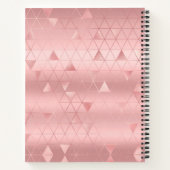 Elegante mädchenhafte Imitate Glitzer Rose geometr Notizblock (Rückseite)