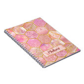 Elegante mädchenhafte Imitate Glitzer Rose geometr Notizblock (Rechte Seite)