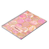 Elegante mädchenhafte Imitate Glitzer Rose geometr Notizblock (Linke Seite)