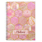 Elegante mädchenhafte Imitate Glitzer Rose geometr Notizblock (Vorderseite)