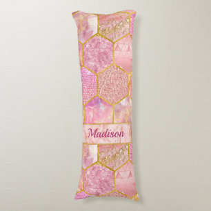 Elegante mädchenhafte Imitate Glitzer Rose geometr Seitenschläferkissen