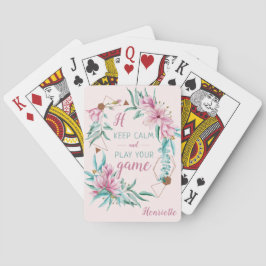 Elegante mädchenhafte Typografie Zitat mit Monogra Spielkarten