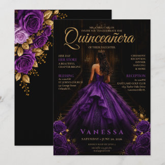 Elegante Magazine-Cover Quinceanera-Einladung Einladung
