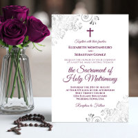 Elegante Magenta auf der White Modern Catholic Wed