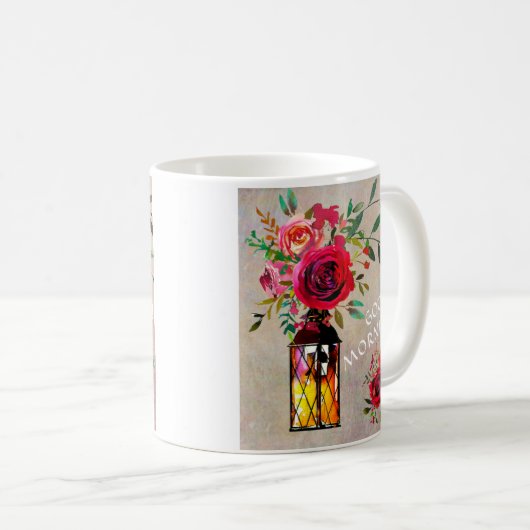 Elegante Magenta Kaffeetasse (VorderseiteRechts)