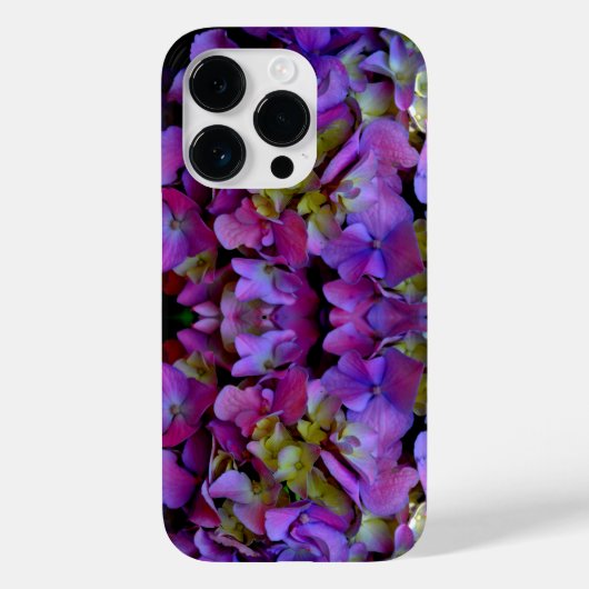Elegante Magenta Lila-blaue Hydrangeas-Blume Case-Mate iPhone Hülle (Rückseite)