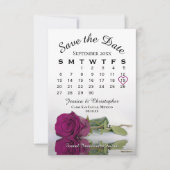 Elegante Magenta Lila Rose Hochzeitstag Save The Date (Vorderseite)