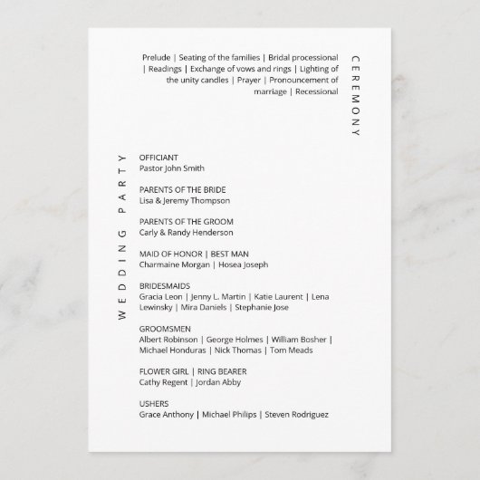 Elegante Magenta Moderne Minimale kalligraphische Programm (Rückseite)