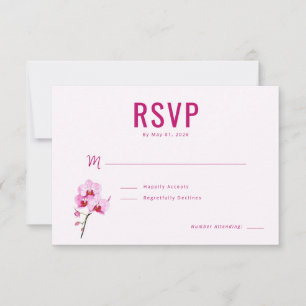 Elegante Magenta-Orchidee RSVP Karte