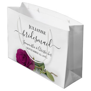 Elegante Magenta-Pflaume-Rosen-Luxus-Brautjungfer- Große Geschenktüte