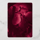 elegante magenta rosa blumenreiche Hochzeit Gold Folieneinladung (Rückseite)