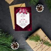 elegante magenta rosa blumenreiche Hochzeit Gold Folieneinladung