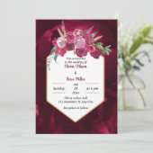 elegante magenta rosa Blumenzettel Einladung (Stehend Vorderseite)