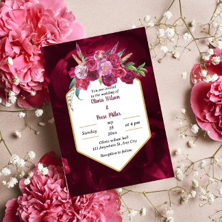 elegante magenta rosa Blumenzettel Einladung