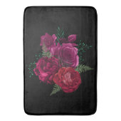Elegante Magenta Rose Floral Bouquet Badematte (Vorderseite Vertikal)