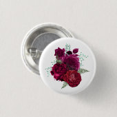 Elegante Magenta Rose Floral Bouquet Button (Vorne & Hinten)