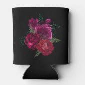 Elegante Magenta Rose Floral Bouquet Dosenkühler (Rückseite)