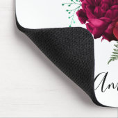 Elegante Magenta Rose Floral Bouquet Mousepad (Ecke)