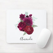 Elegante Magenta Rose Floral Bouquet Mousepad (Mit Mouse)