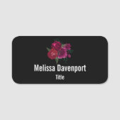 Elegante Magenta Rose Floral Bouquet Namensschild (Vorderseite)