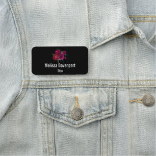 Elegante Magenta Rose Floral Bouquet Namensschild