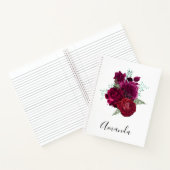 Elegante Magenta Rose Floral Bouquet Notizblock (Innenseite)