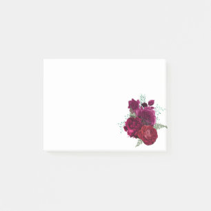 Elegante Magenta Rose Floral Bouquet Post-it Klebezettel