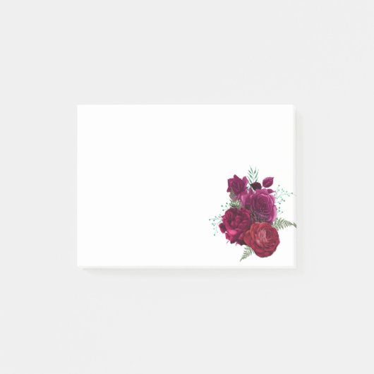 Elegante Magenta Rose Floral Bouquet Post-it Klebezettel (Vorderseite)