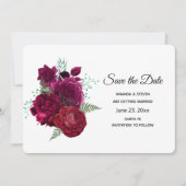 Elegante Magenta Rose Floral Bouquet Save The Date (Vorderseite)